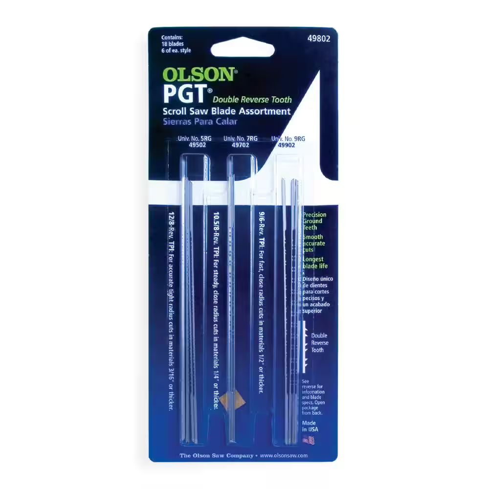 Premium 5 Inch Plain End Precision Scroll Saw Blade Assortment - Perfect for and