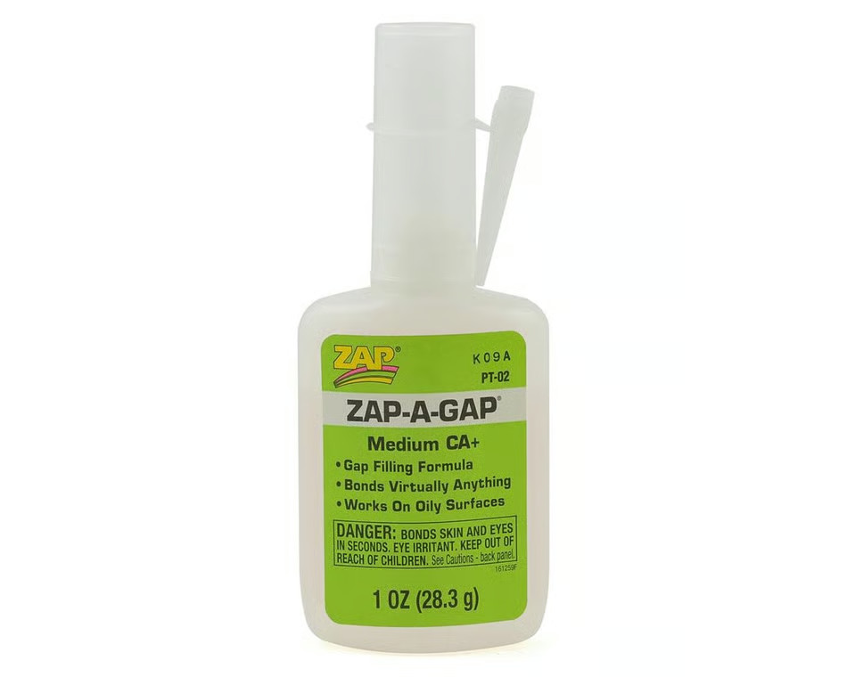 Zap A Gap PT-02 CA Cyanoacrylate "SUPER" Glue  (Medium - Green) Bottle 1 oz.
