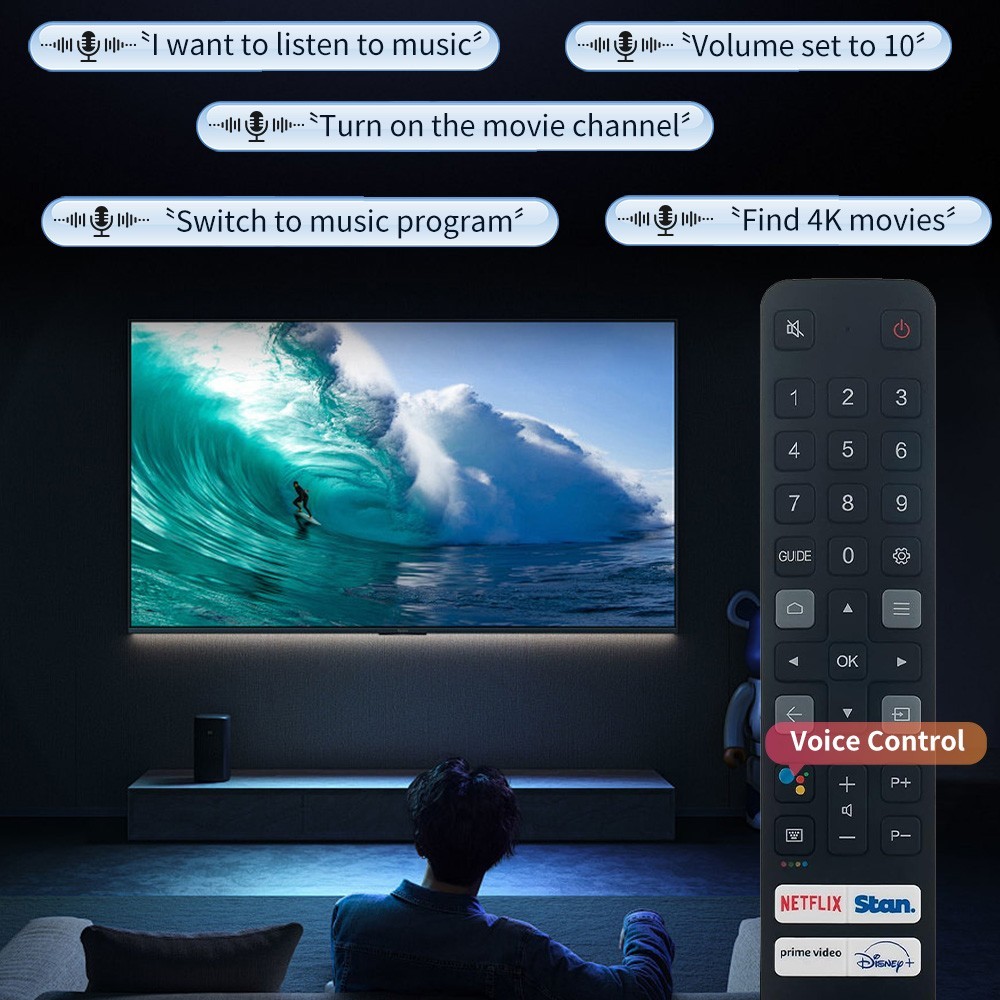 RC901V FAR1 Voice Remote for TCL androidtv Google Assistant forC727/ C725 Series