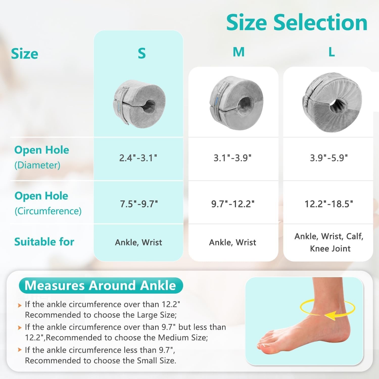Lightweight Adjustable Ankle Support Pillow for Comfort & Enhanced Blood Flow