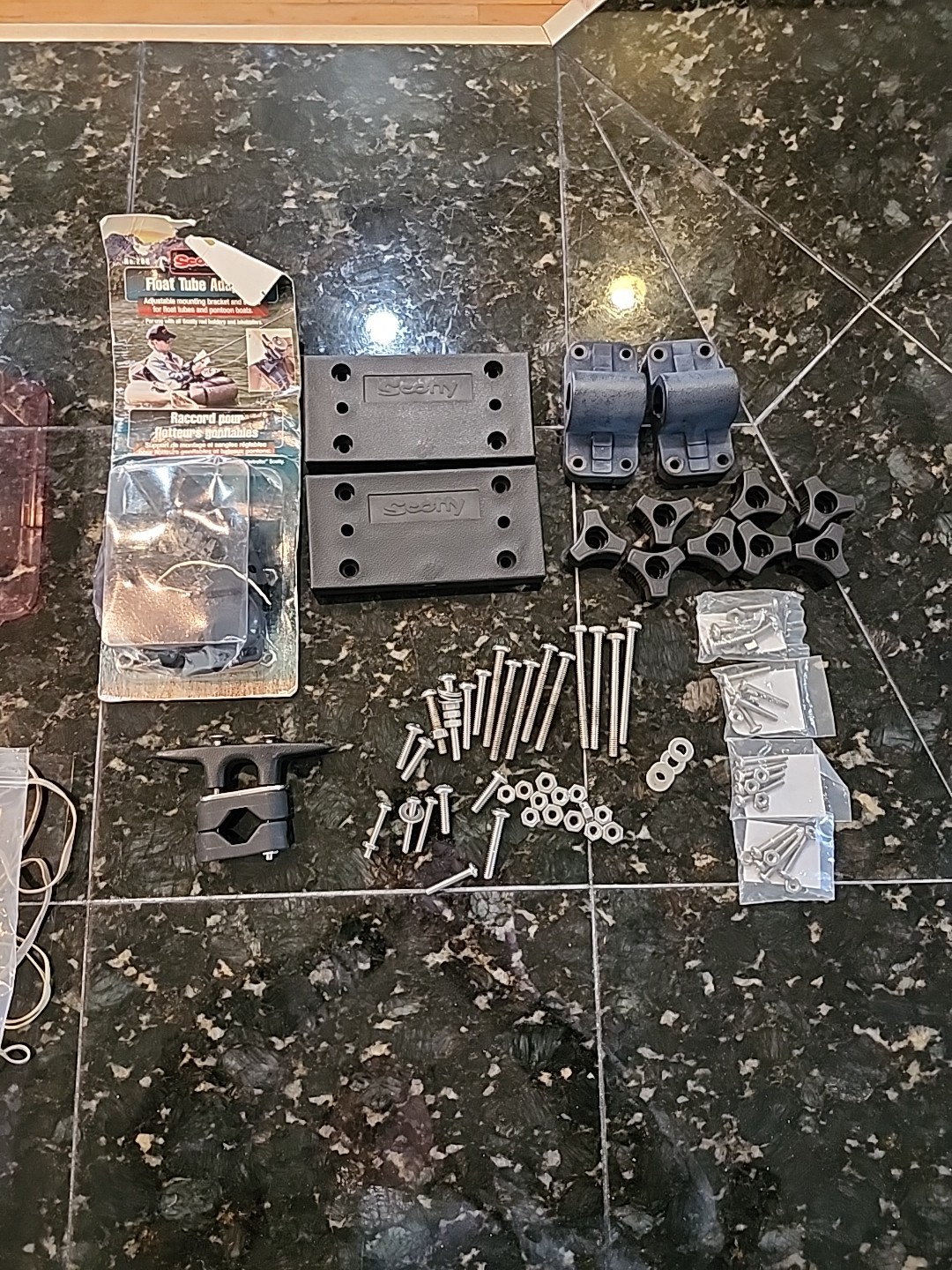 Lot of Used Scotty Mounting Plates , Rod Holder ++ Stainless Hardware
