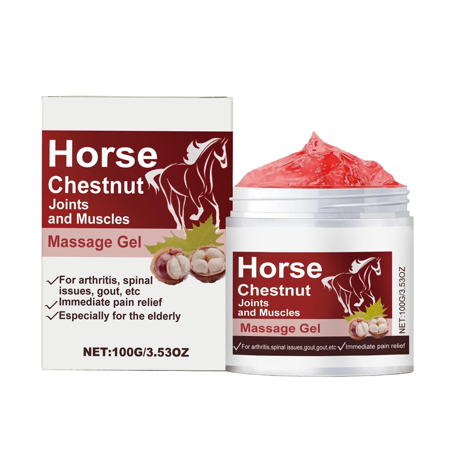 Horse Chestnut Joints and Muscles Pain Relief Massage Gel 3.53 Oz