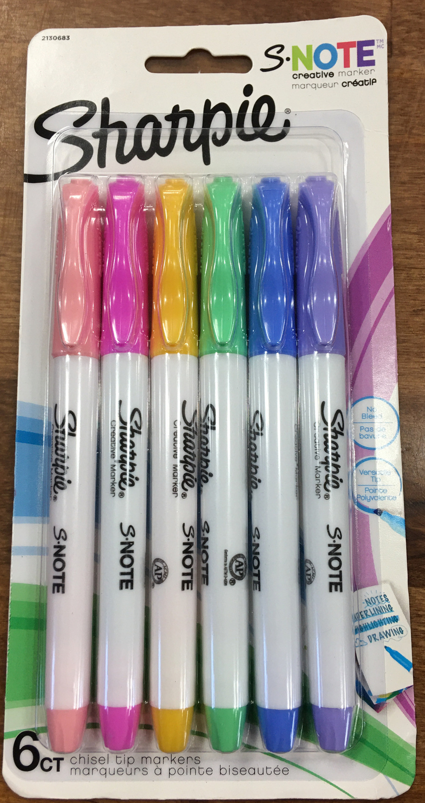 Sharpie S•note 6 Ct Creative Marker Precise And Broad Lines ~ 2-in-1 Chisel Tip