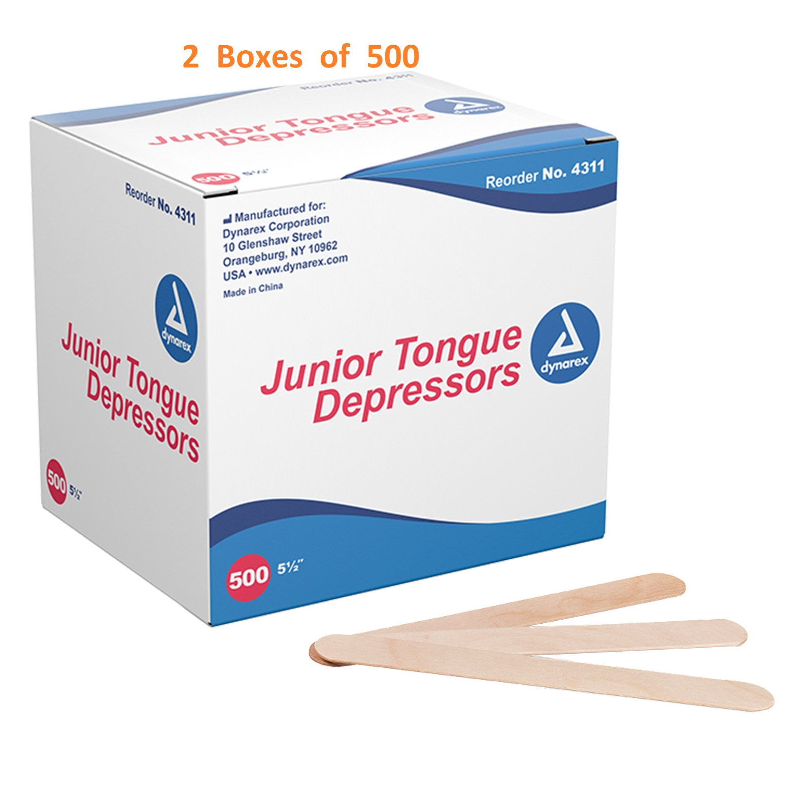 1000, Wood Tongue Depressors Blade 5.5" JR Wooden Waxing Spatula Wax Stick Craft
