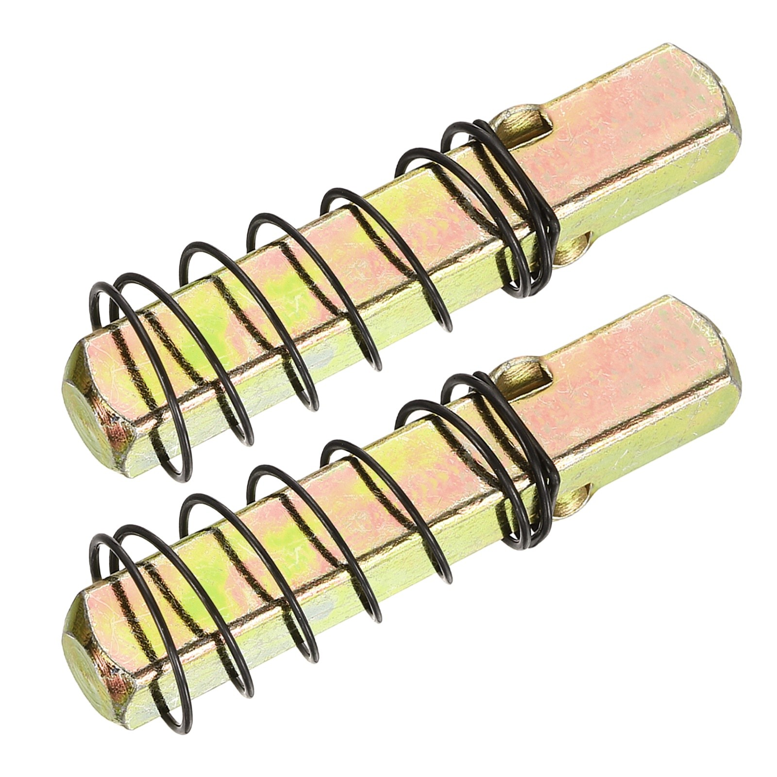 2Pcs, Door Knob Spindle 50mm Spare Door Handle Spindle Bar & Spring (Gold 14mm)