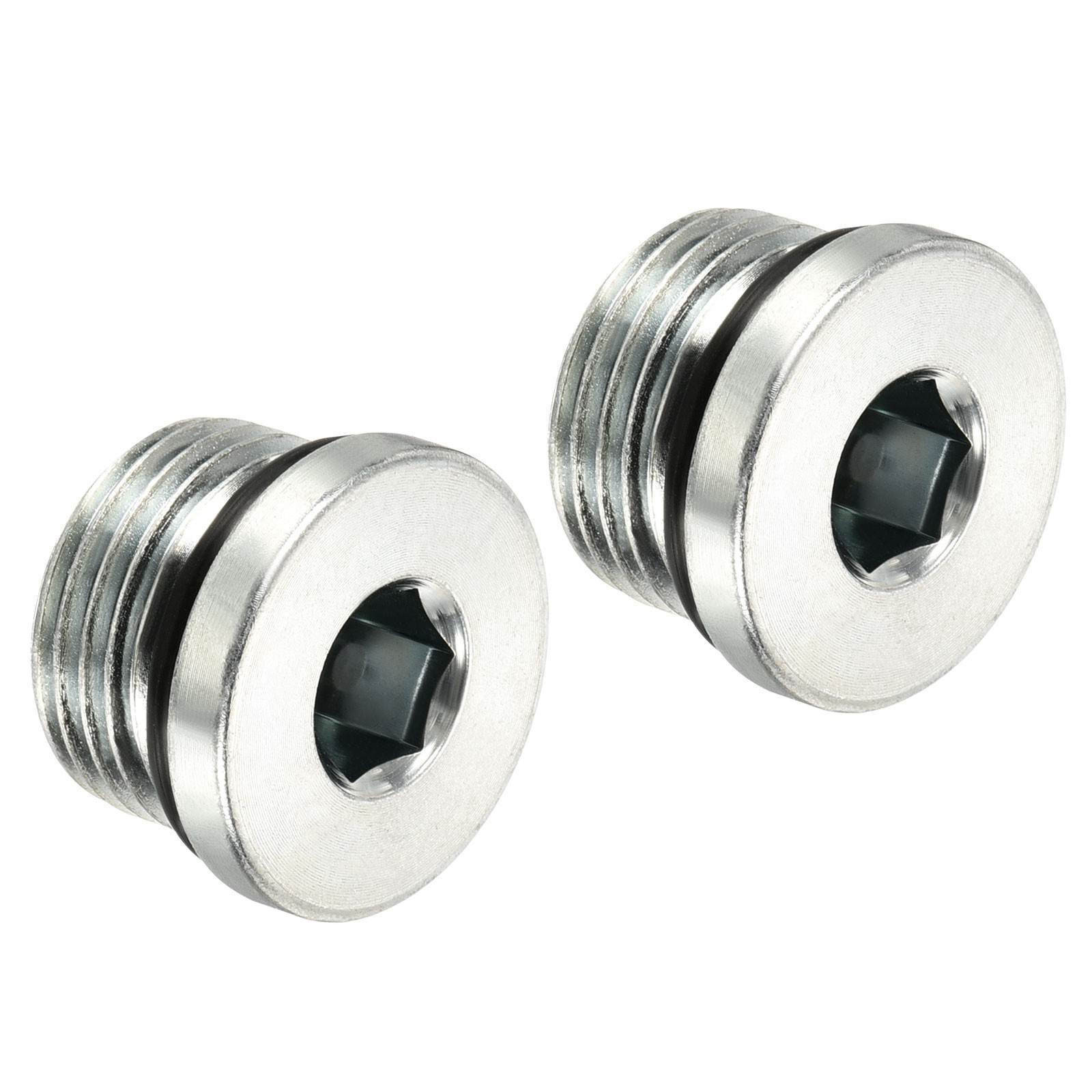 3/4-16UNF Hex Head Pipe Fitting Plug, 2 Pack Male Thread 45# Steel Plug