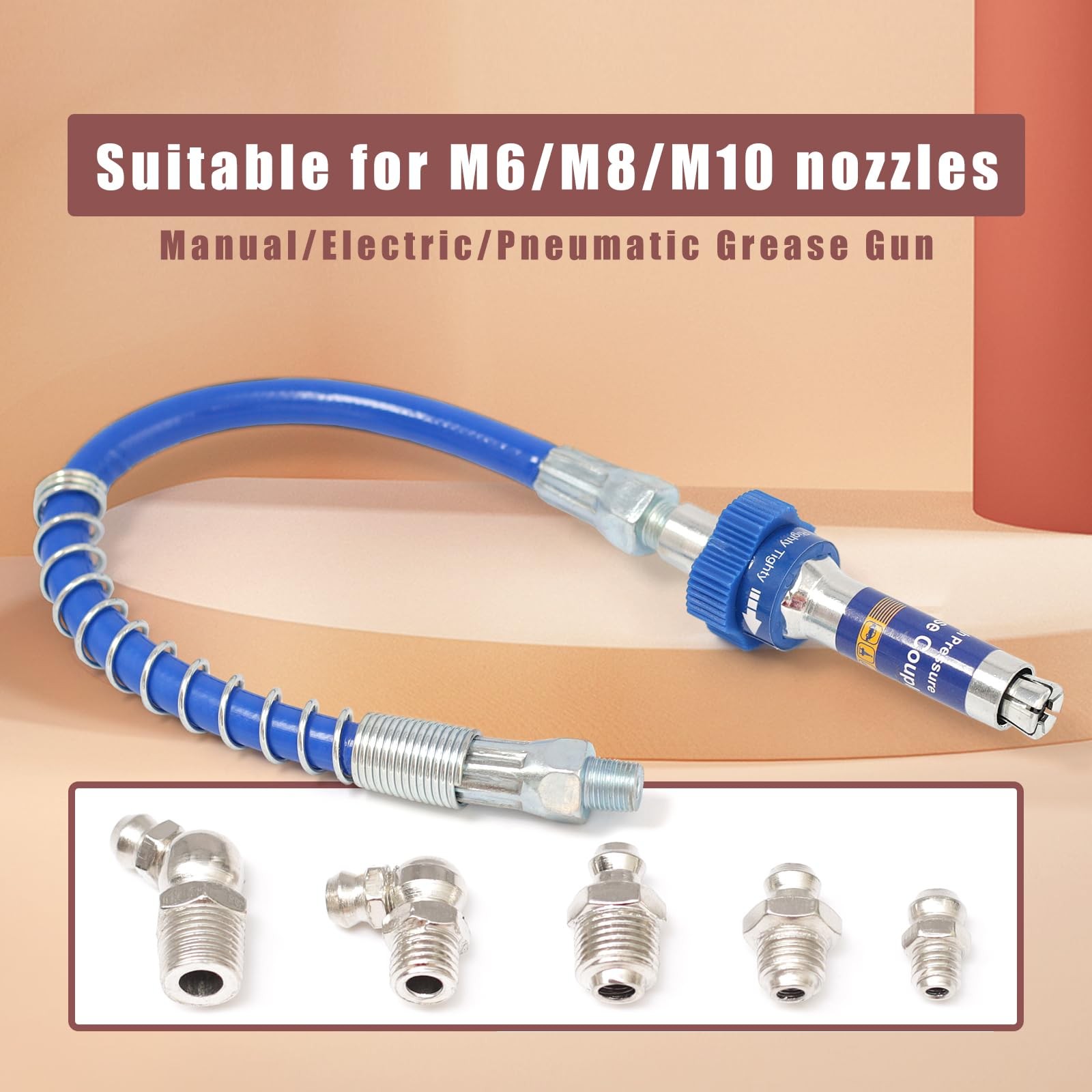 High Pressure Grease Coupler, 10th Generation Quick Connect Grease Coupler Fi...