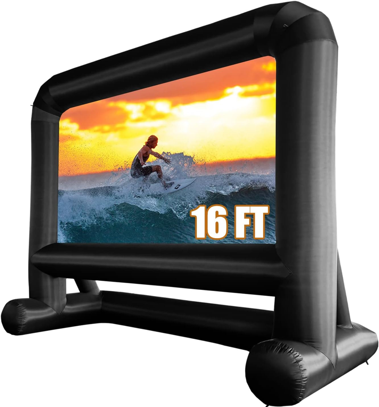 16 FT Outdoor Inflatable Projector Screen – One-Piece Design, Easy Setup Blow-Up