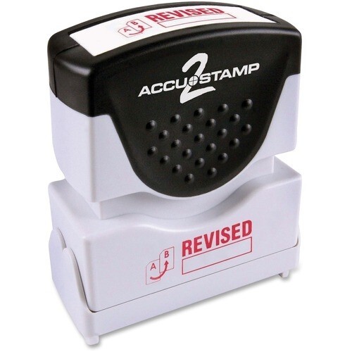 ACCUSTAMP 2 "REVISED" Pre-Inked Shutter Stamp Microban Red Ink  1 5/8 x 1/2 NEW