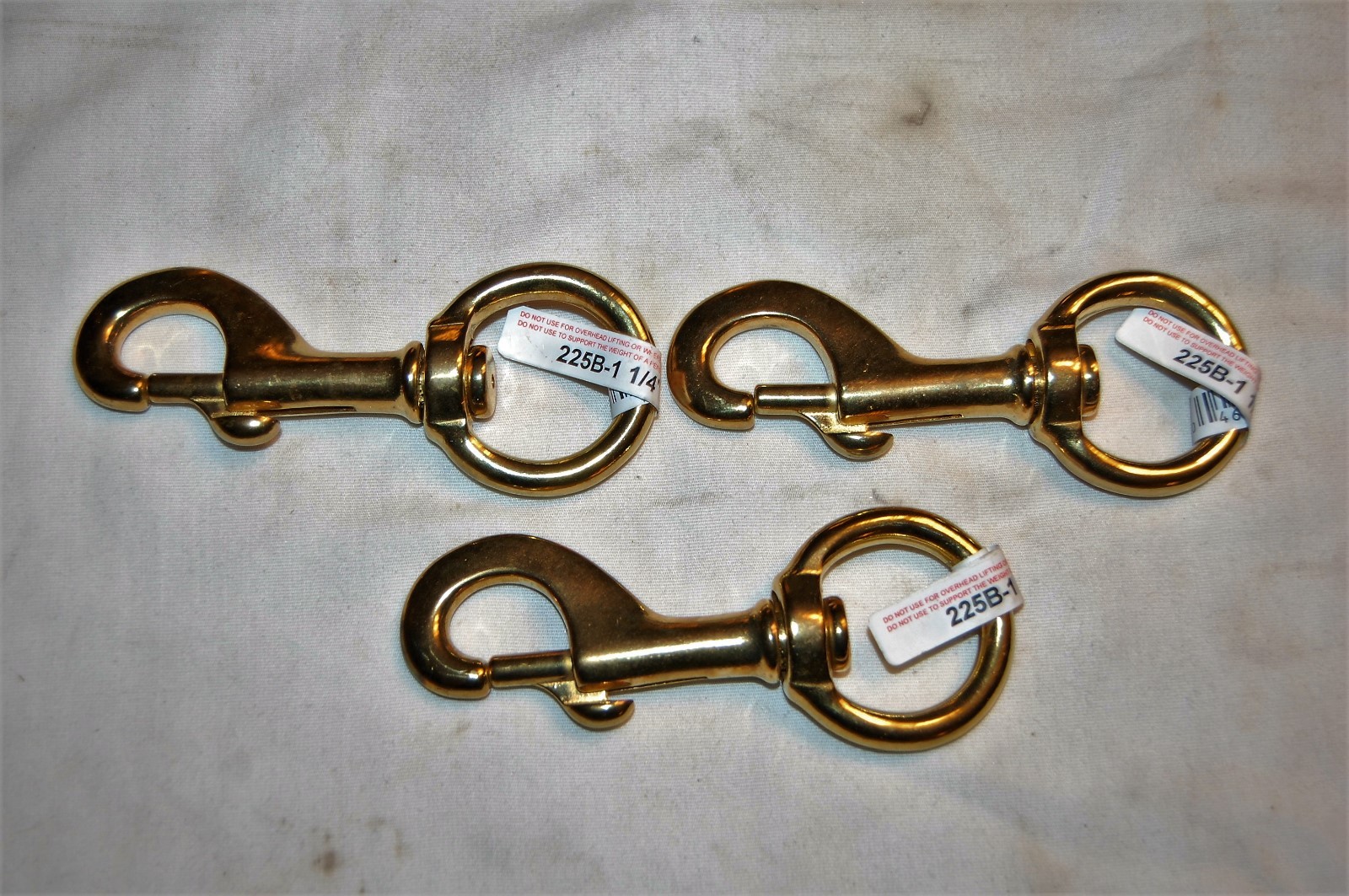 Three Henssgen Brass Snap Hooks 225B-1-1/4"