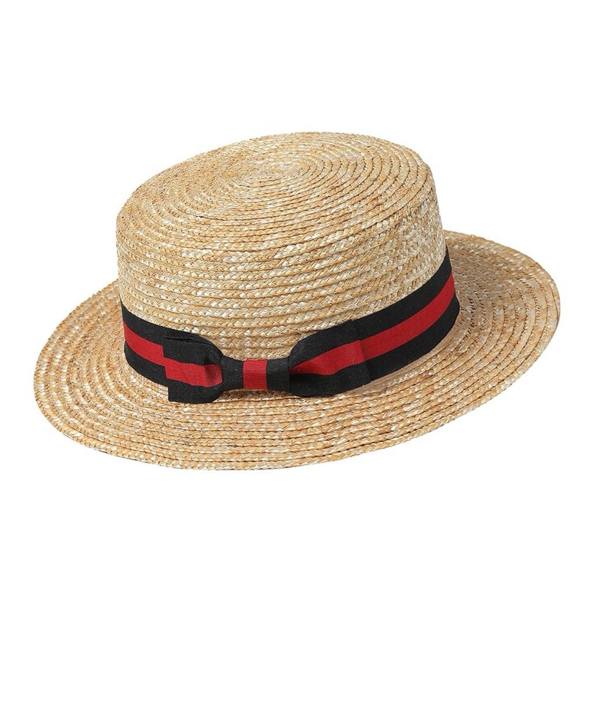 ANY OFFER ON BABYOND Mens Brim Boater HaT Straw Hat Medium M Red Black String