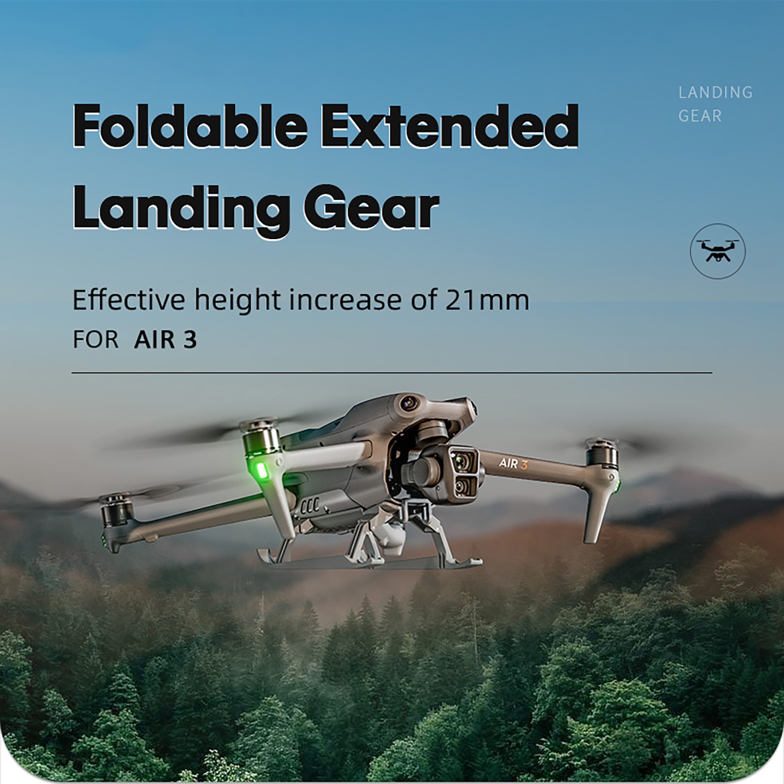 Foldable Extended Landing Gear for DJI Air 3