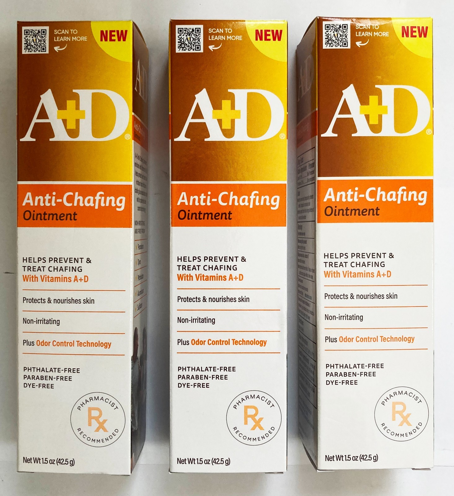 LOT (3) A+D Anti-Chafing Ointment, Prevent & treat skin irritation friction 2027