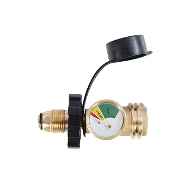 New Propane Gas Tank Brass Adapter Gauge Grill BBQ w/Indicator Pressure Gage