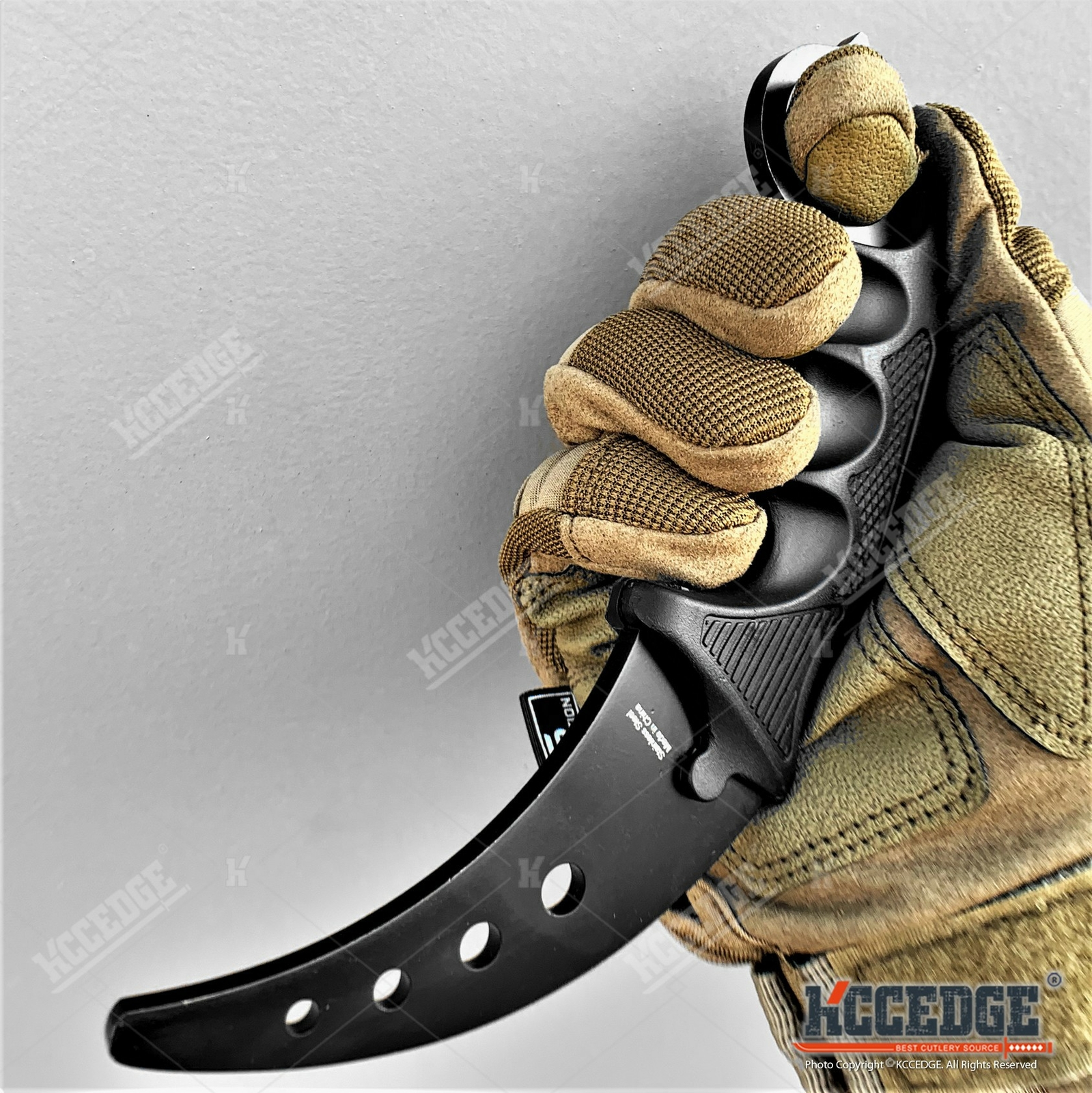 7.5" Fixed Blade Knife FULL METAL TRAINING KARAMBIT with DULL EDGE