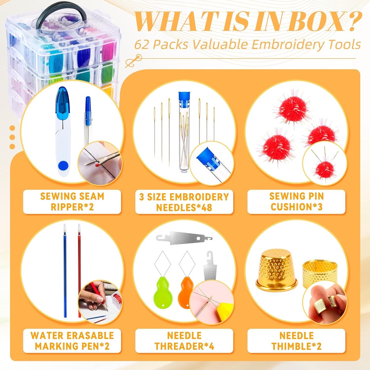 Ultimate Embroidery Floss Set with Storage Box