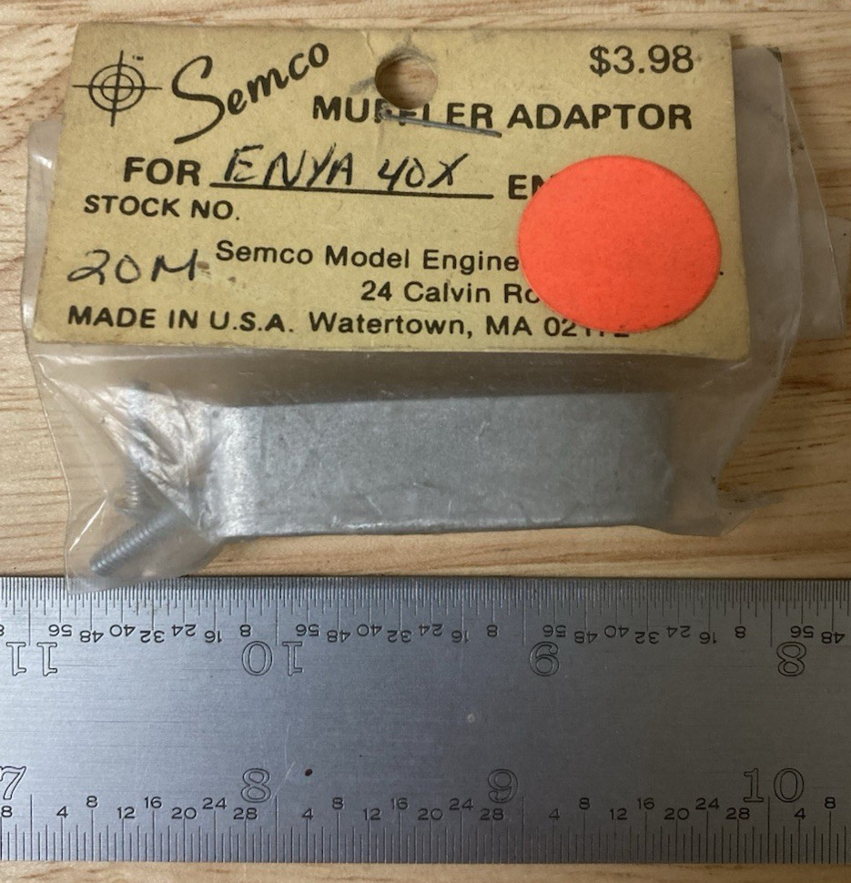 Vintage Semco Muffler Adaptor No. 20-M (For Enya 40x) model engine NOS