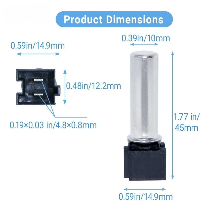 Black Plastic Temperature Sensor with Screw Mount for Washing Machine Use