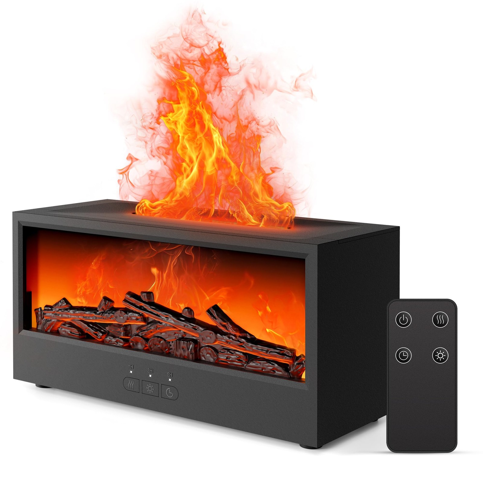 Fireplace Flame Air Diffuser Humidifier Black
