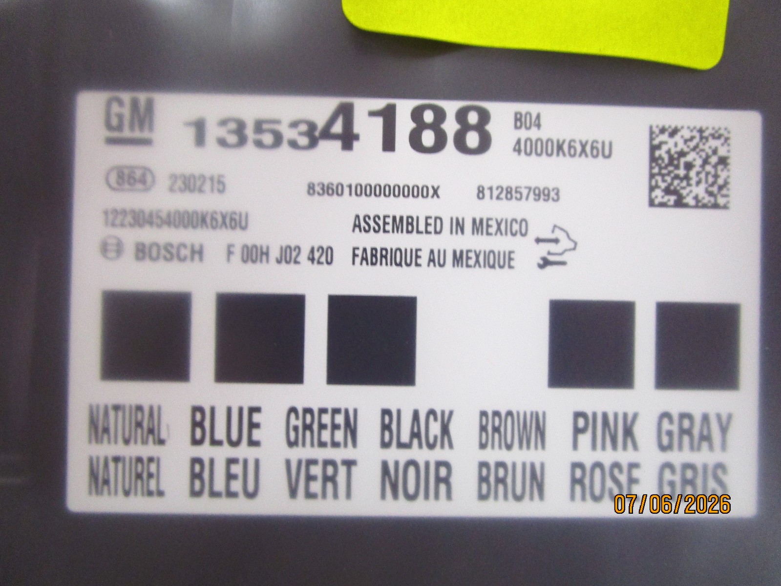 Body Control Module GM Parts 13534188