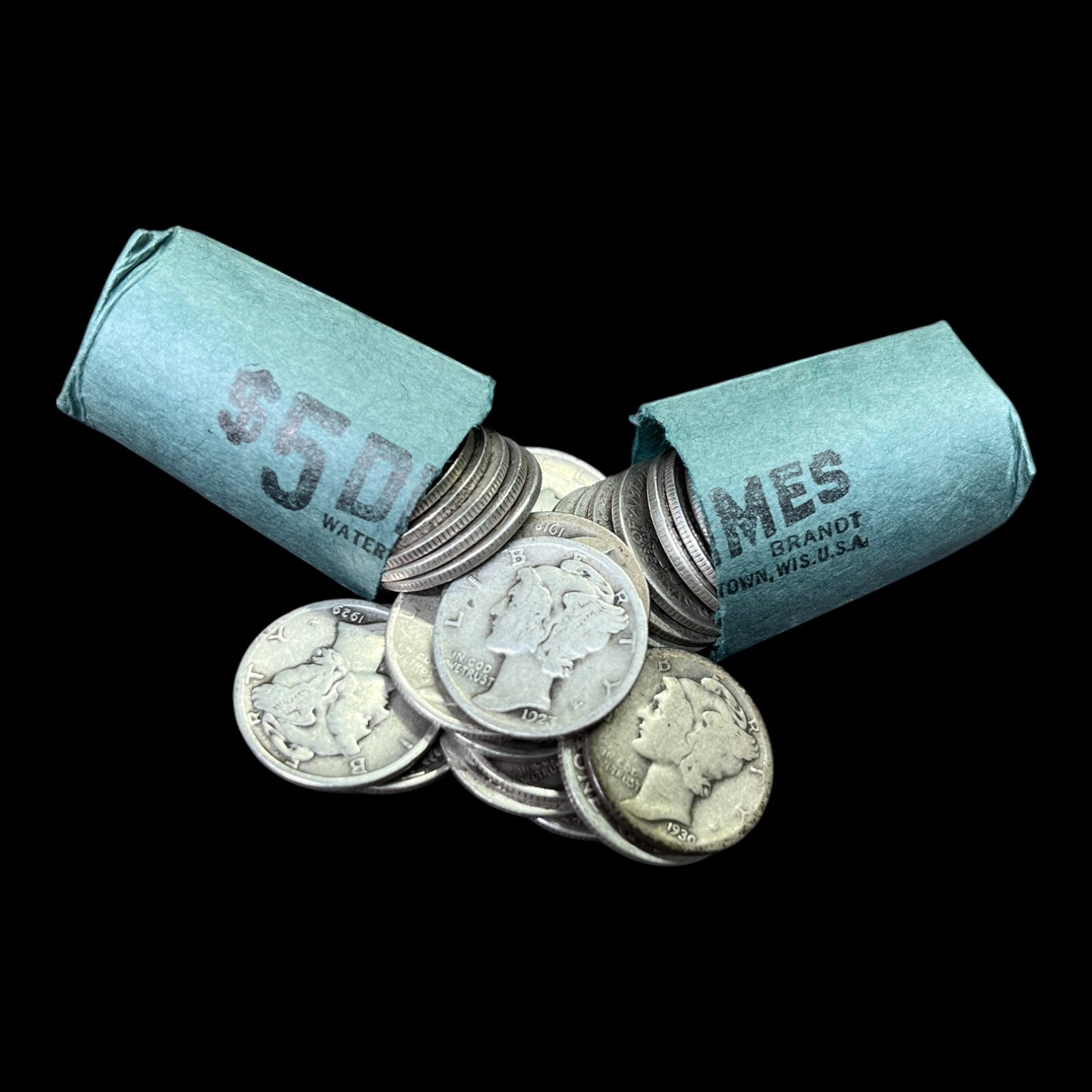 1 Roll of Silver Mercury Dimes (50)