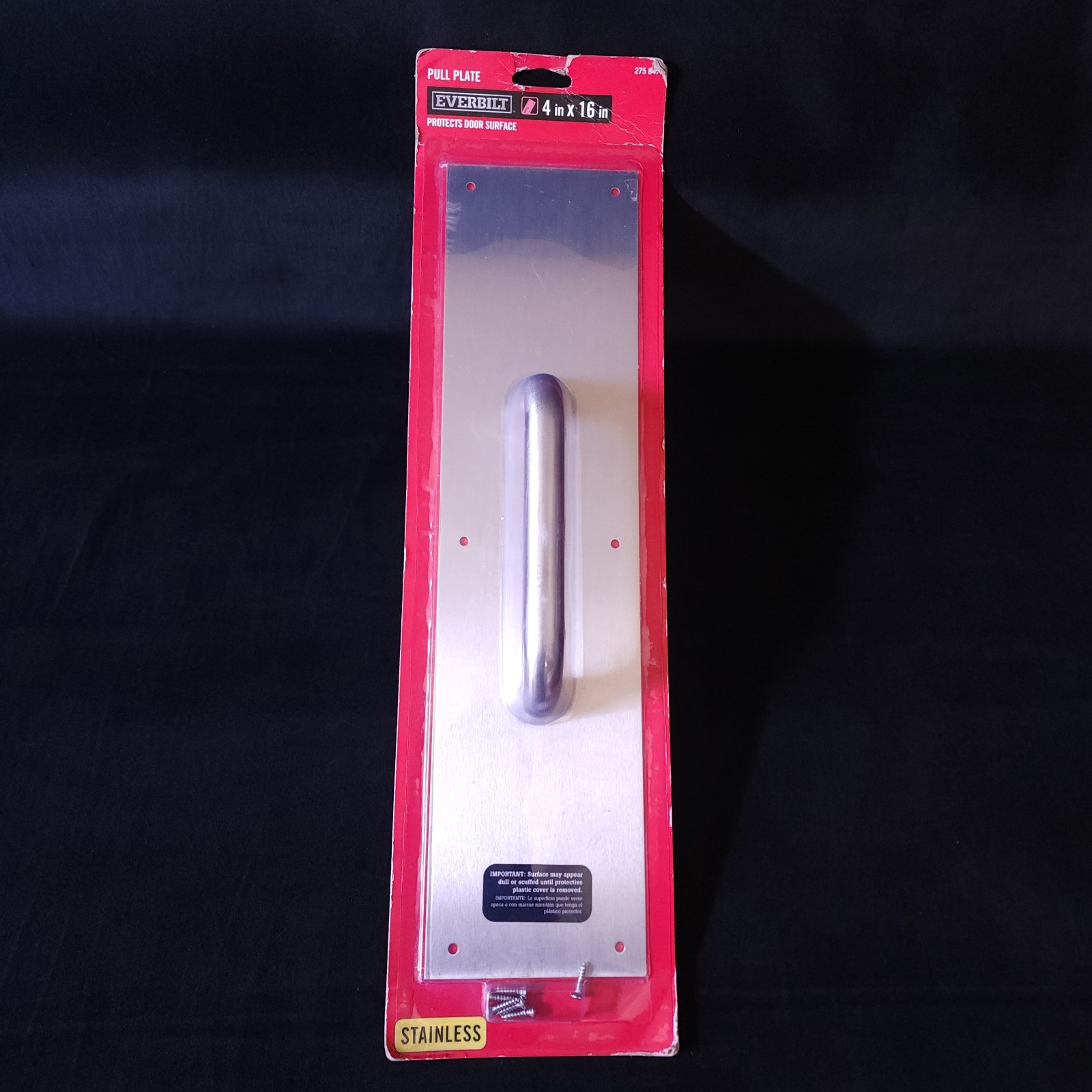 Everbilt 4 In. X 16 inch Stainless Pull Plate Commercial Protects Door Surface