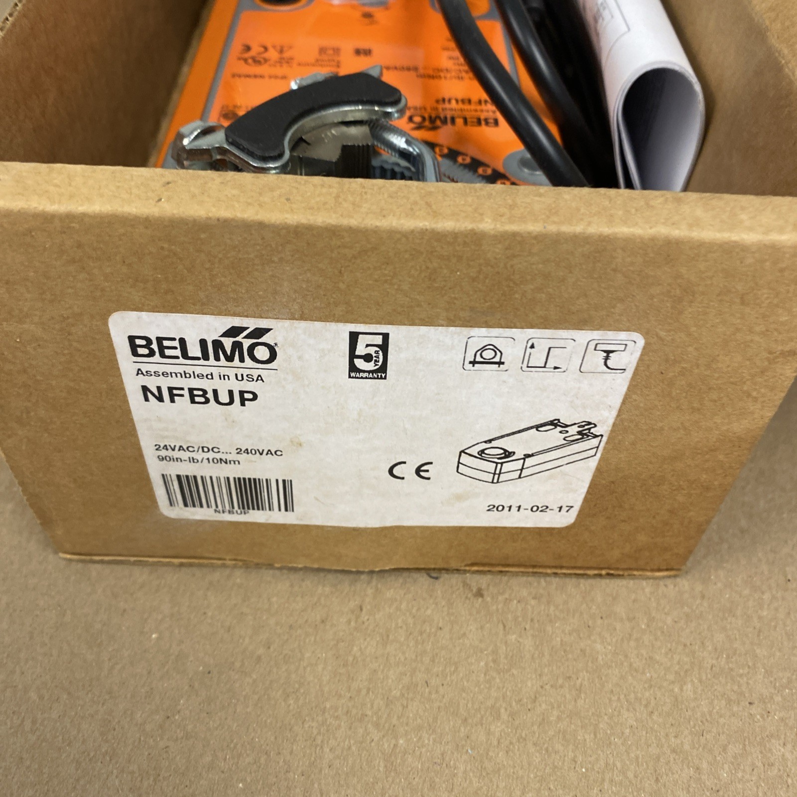 NEW BELIMO NFBUP REVERSIBLE DAMPER ACTUATOR 90IN-LB SPRING RETURN 24VAC/DC 240V