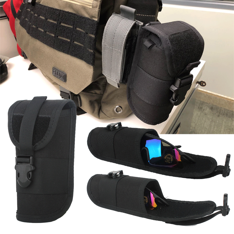 Tactical MOLLE Eyeglasses Case with Buckle Hard Shell Sunglasses Storage Box