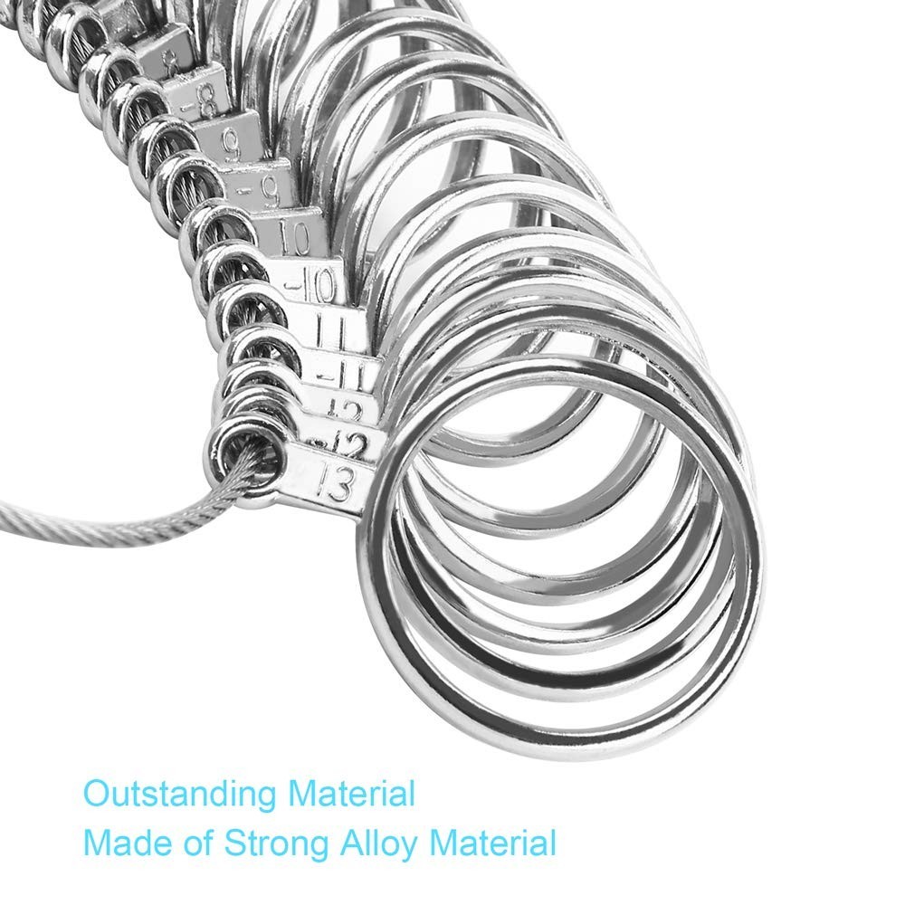 Comprehensive Ring Sizer with Plastic Finger Gauge - 27 Size Options Available