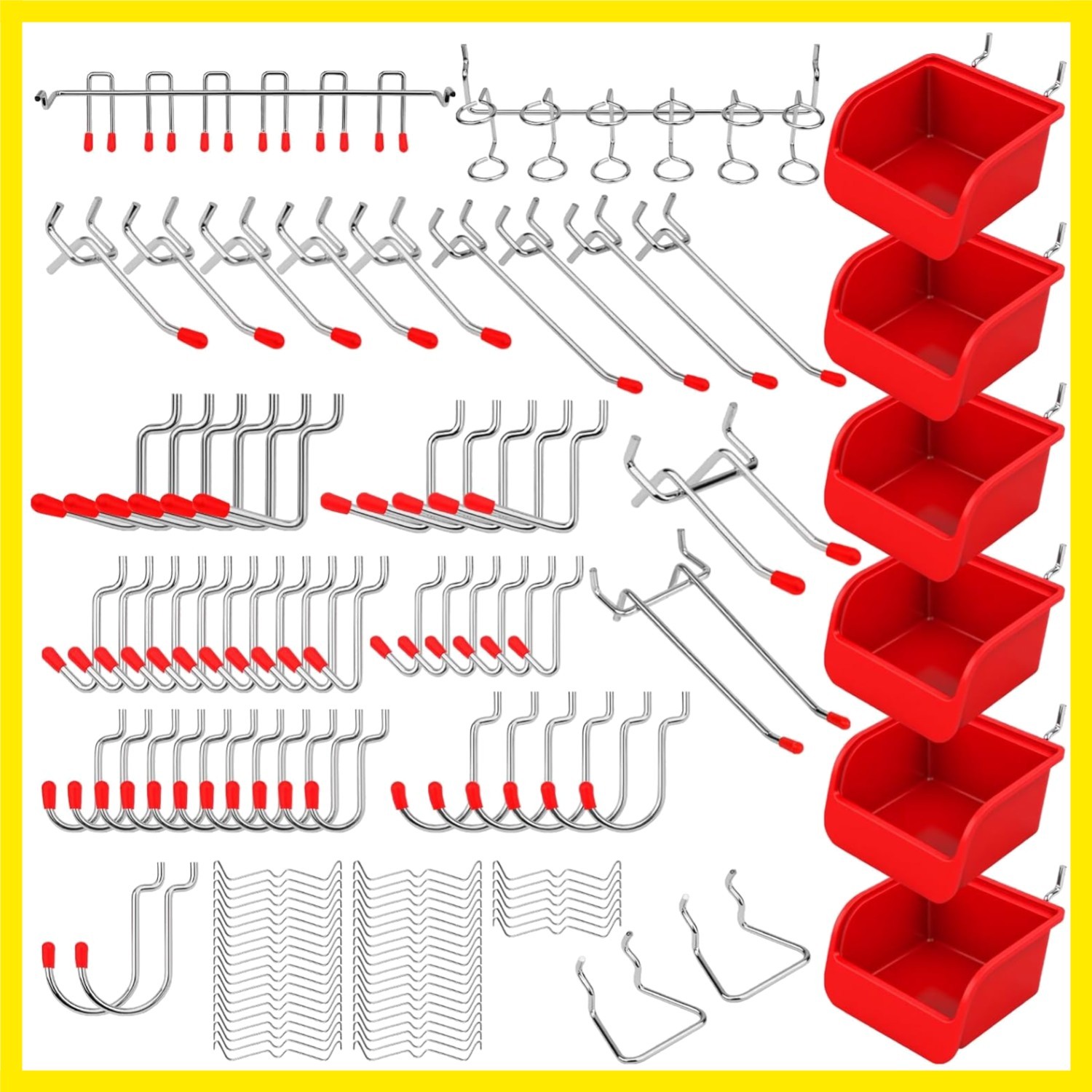 Ultimate 121-Piece Pegboard Hooks Set, Pegboard Accessories with Metal Hooks,...