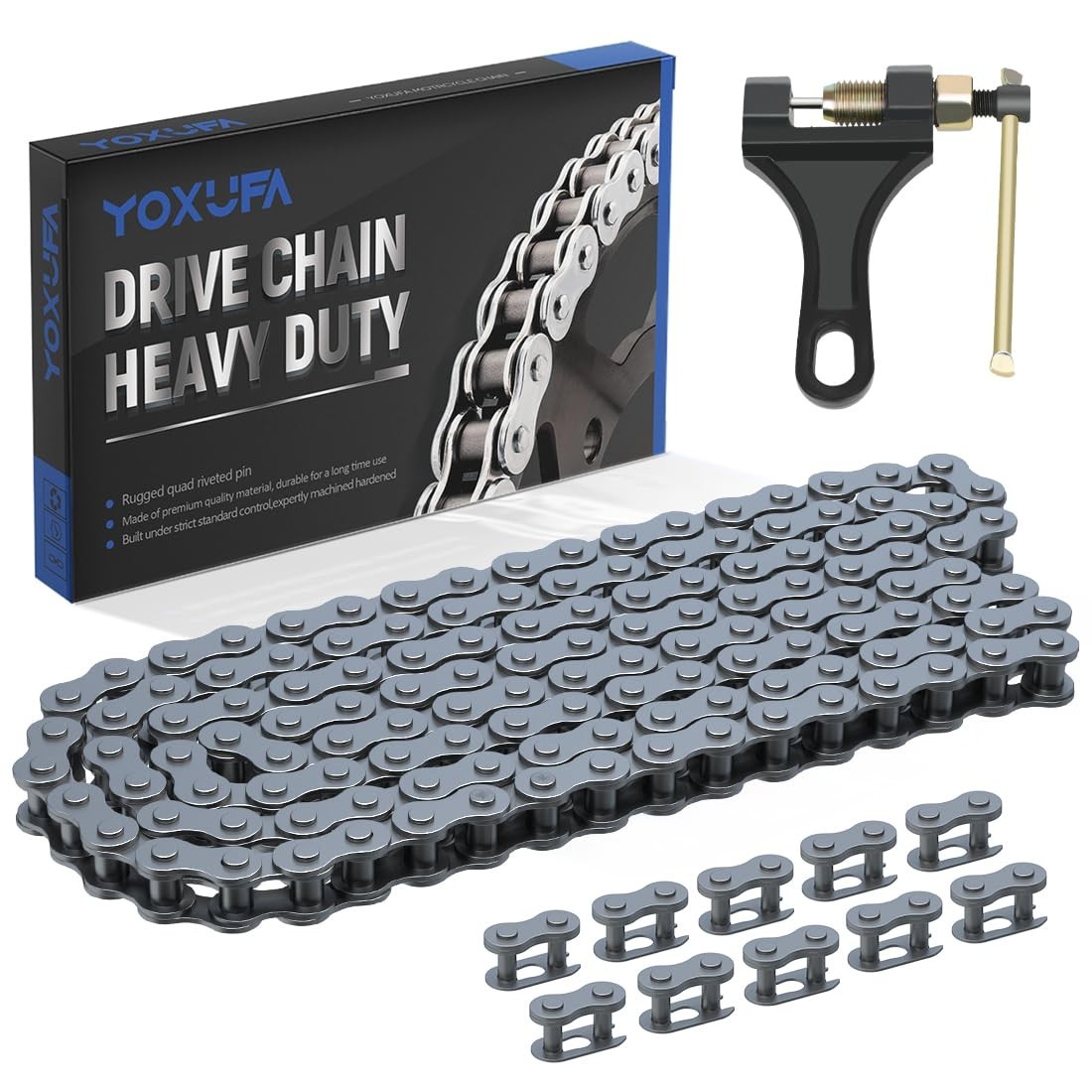 420 Motorcycle Chain 132 Links for 50 70 90 110 125cc ATV 4 Wheeler Quad 132L