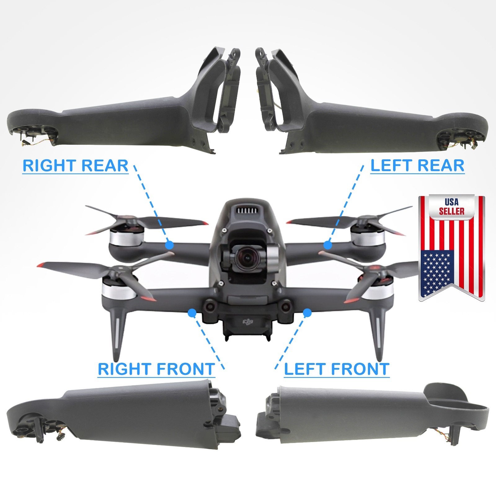 Genuine Arm Shell / Arm shell with Motor Replacement For DJI FPV Drone FAST SHIP