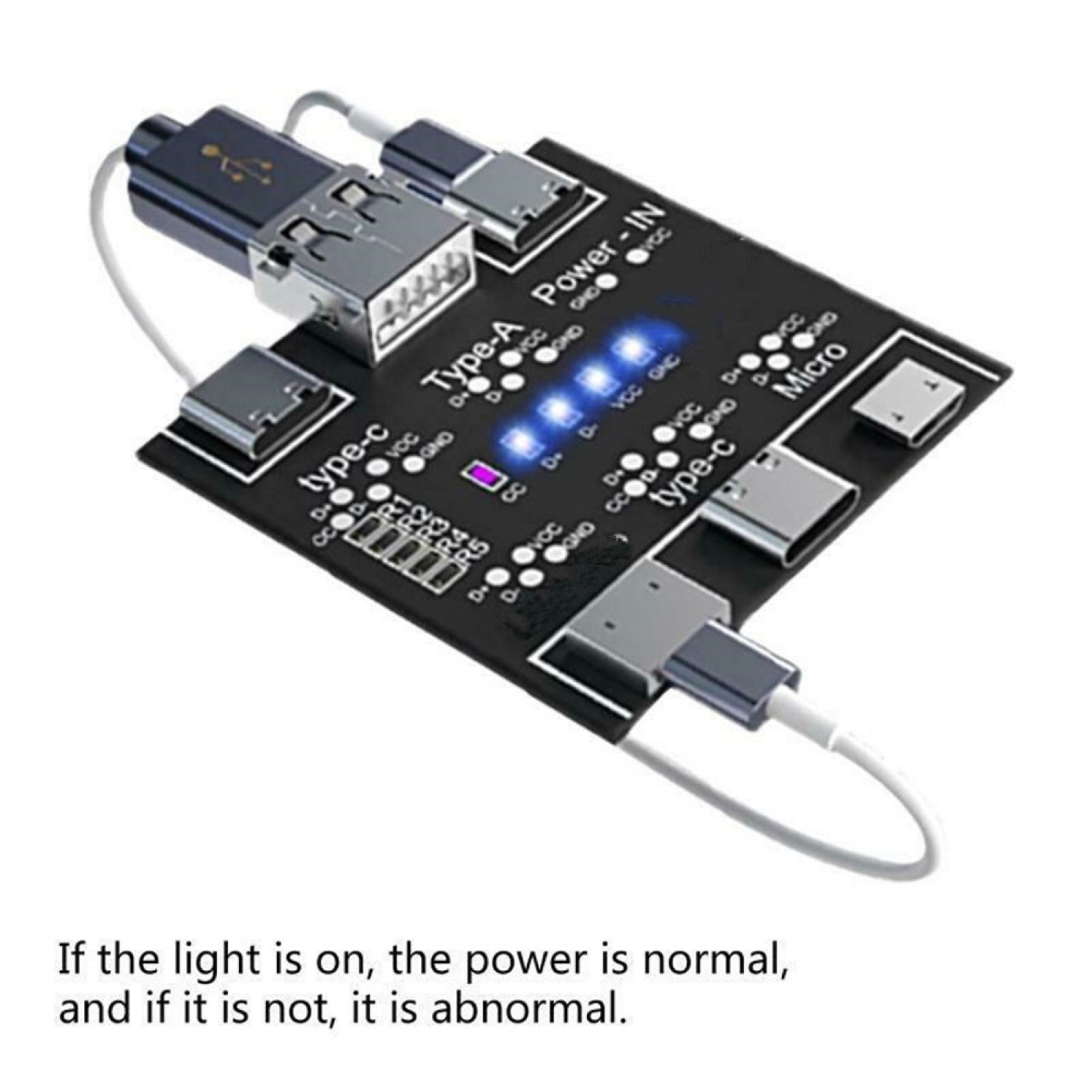 DT3 USB Data Cable Tester Fast Detecter Tool PCB Board For iPhone Micro Type C