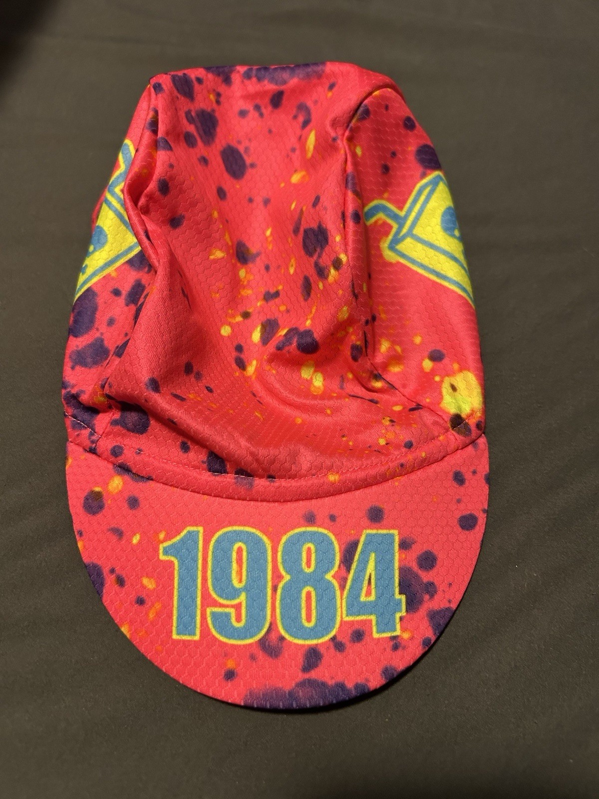 retro splatter cycling cap