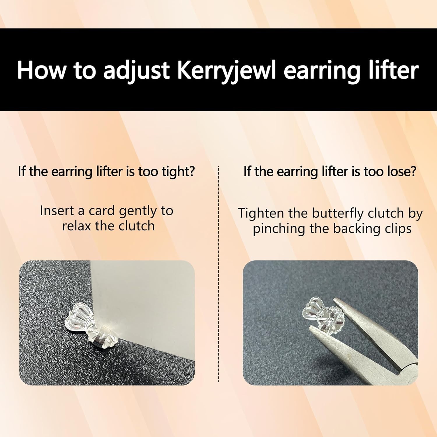 Earring Lifters Backs 925 Sterling Silver Earring Backs for Droopy Ears Adjustab