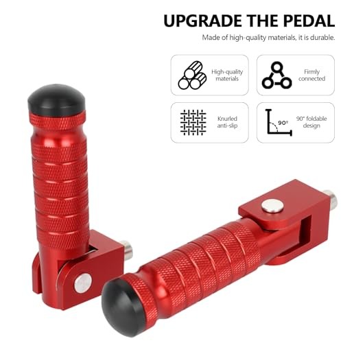 Motorcycle M8 Universal Foot Pegs CNC Foldable & Anti-Skid 90 Degree Black