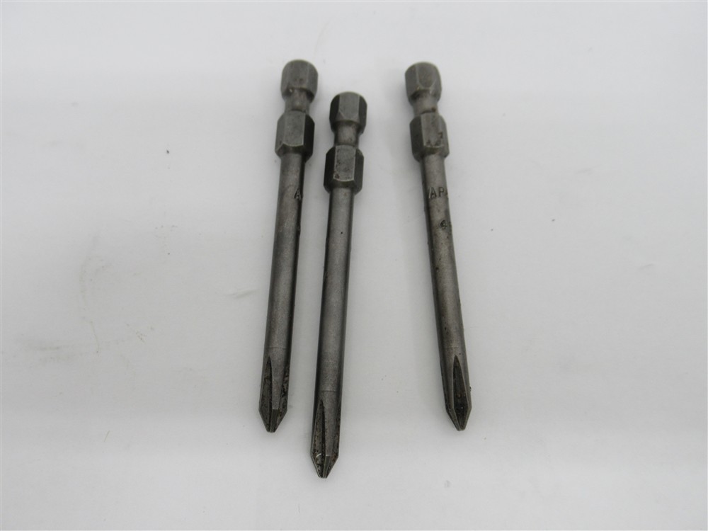 Apex 491-A, #1 Phillips Power Drive Bit, 1/4" Hex, 2-3/4" Long, 3 Pack