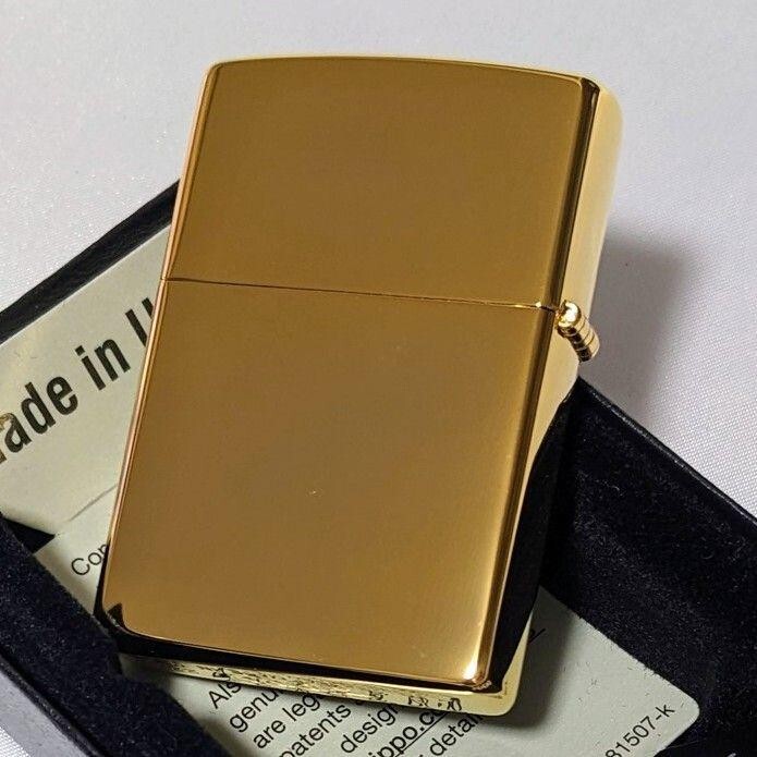 Zippo Oil Lighter Marble Gold Blue Logo Regular Case Japan