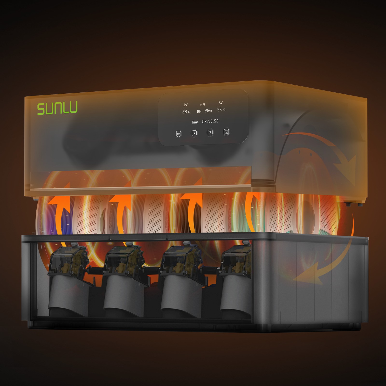 Sunlu AMS Heater Add Active Drying Function,Prevent Wet 3D Printer Filament