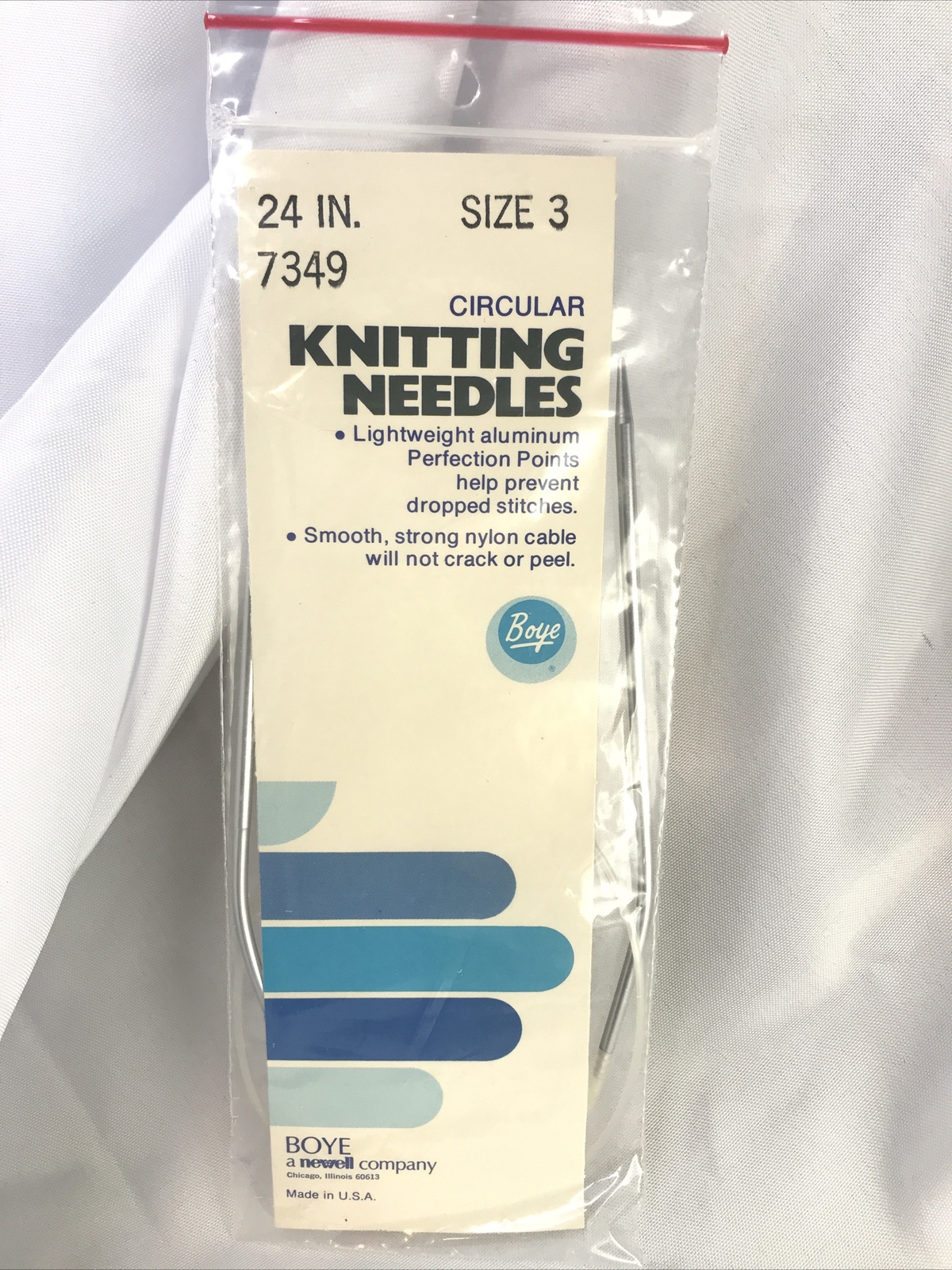BOYE  Circular Knitting Needles 24” Size 3  Old Stock USA 7349 Vintage Aluminum