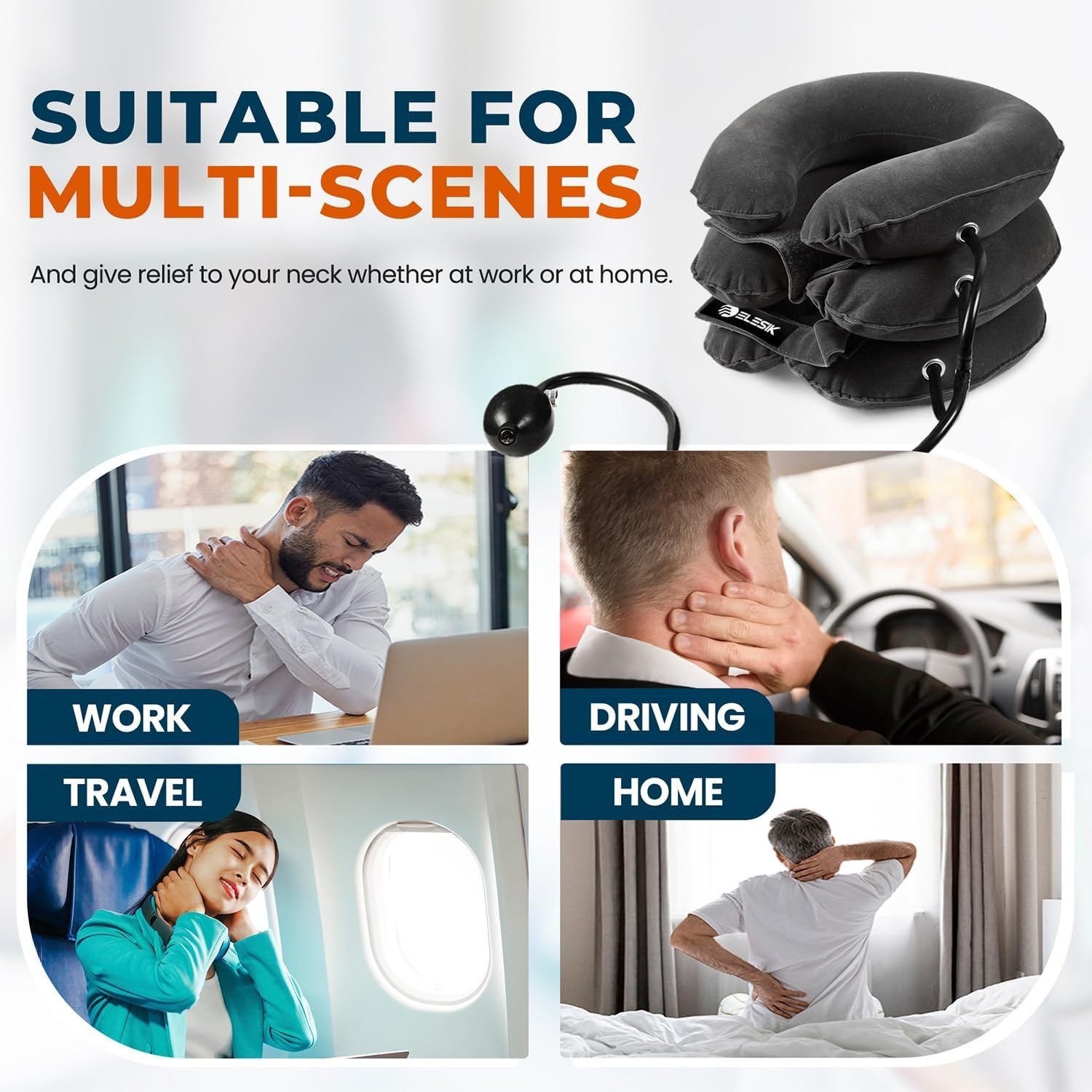 Cervical Neck Stretcher and Cervical Traction Device, Inflatable Neck Tractio...
