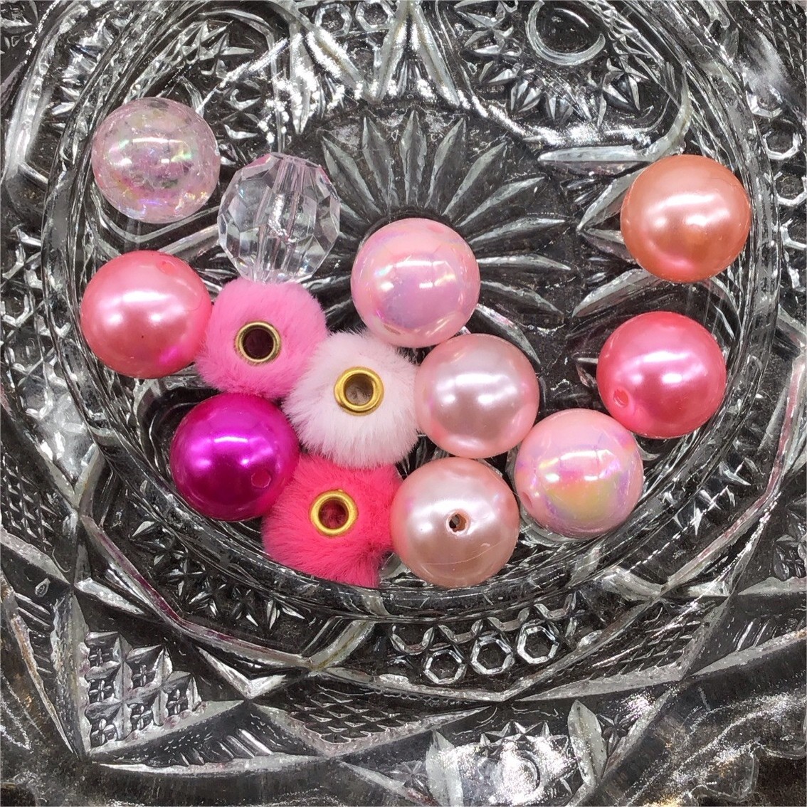 12 Multicolor Acrylic Plastic Beads, Assorted Shapes for Jewelry Crafts 2mm hole