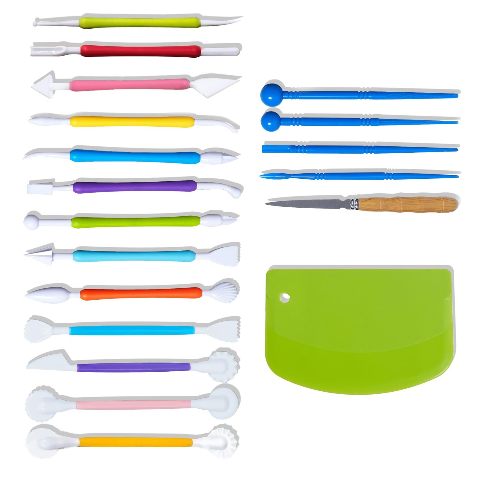 Clay Tools Kit, 19-Piece Plastic Clay Tool Set for Carving, Shaping and Model...