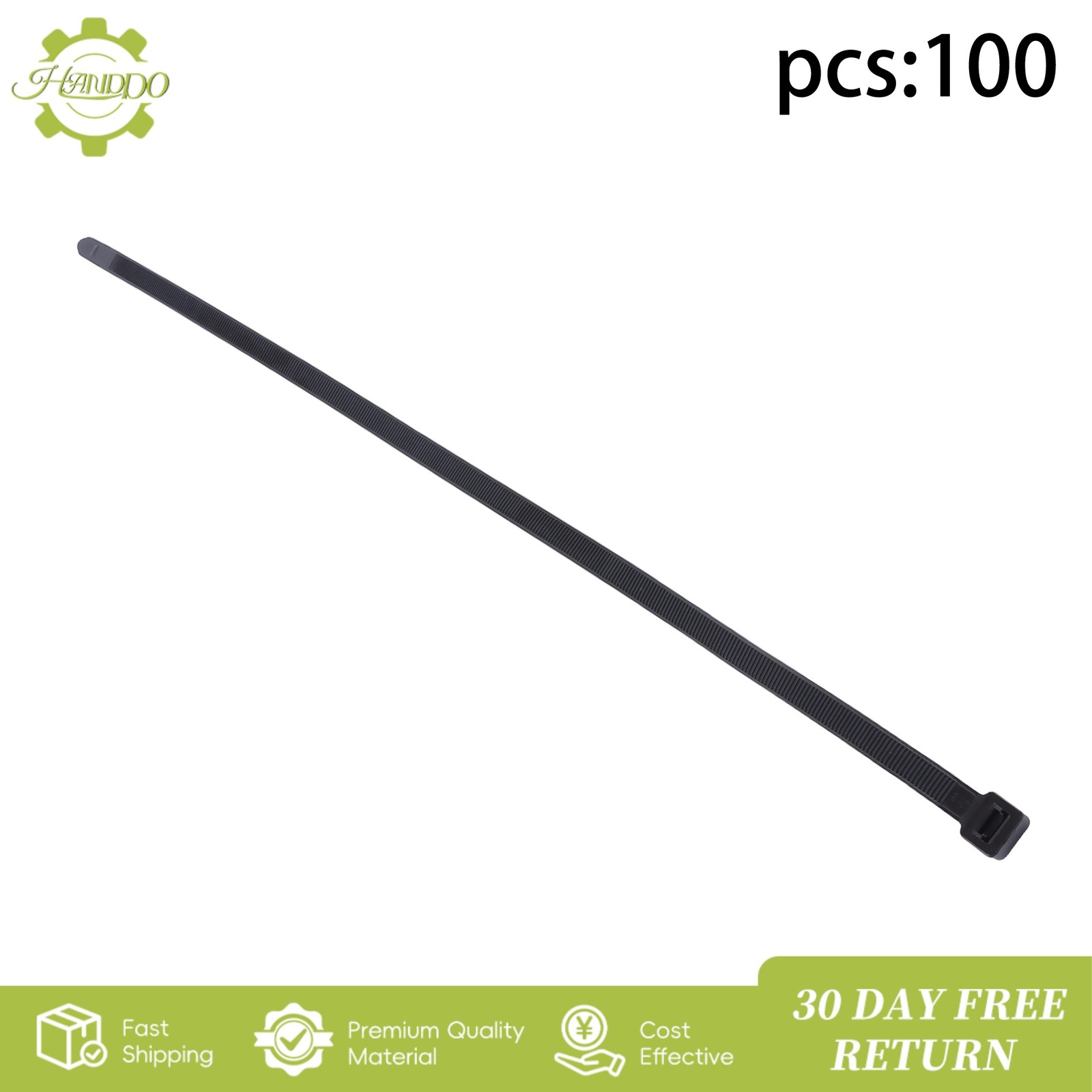 24 Inch Black Nylon Cable Ties Heavy Duty 400Lb Double Serrated 100 Pack