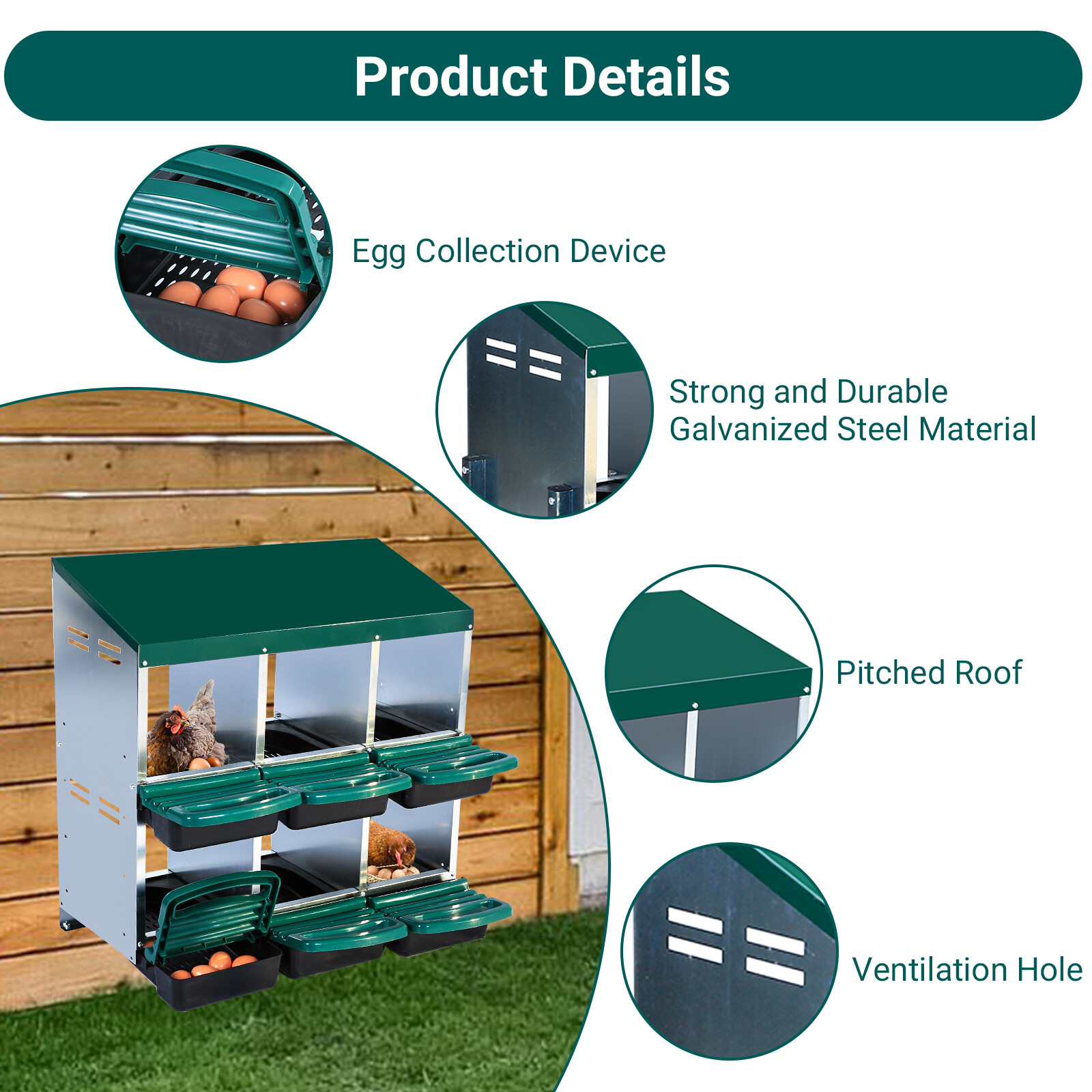 Chicken Nesting Box, 6/8/10 Compartments Nesting Box Nesting Boxes for Chicken