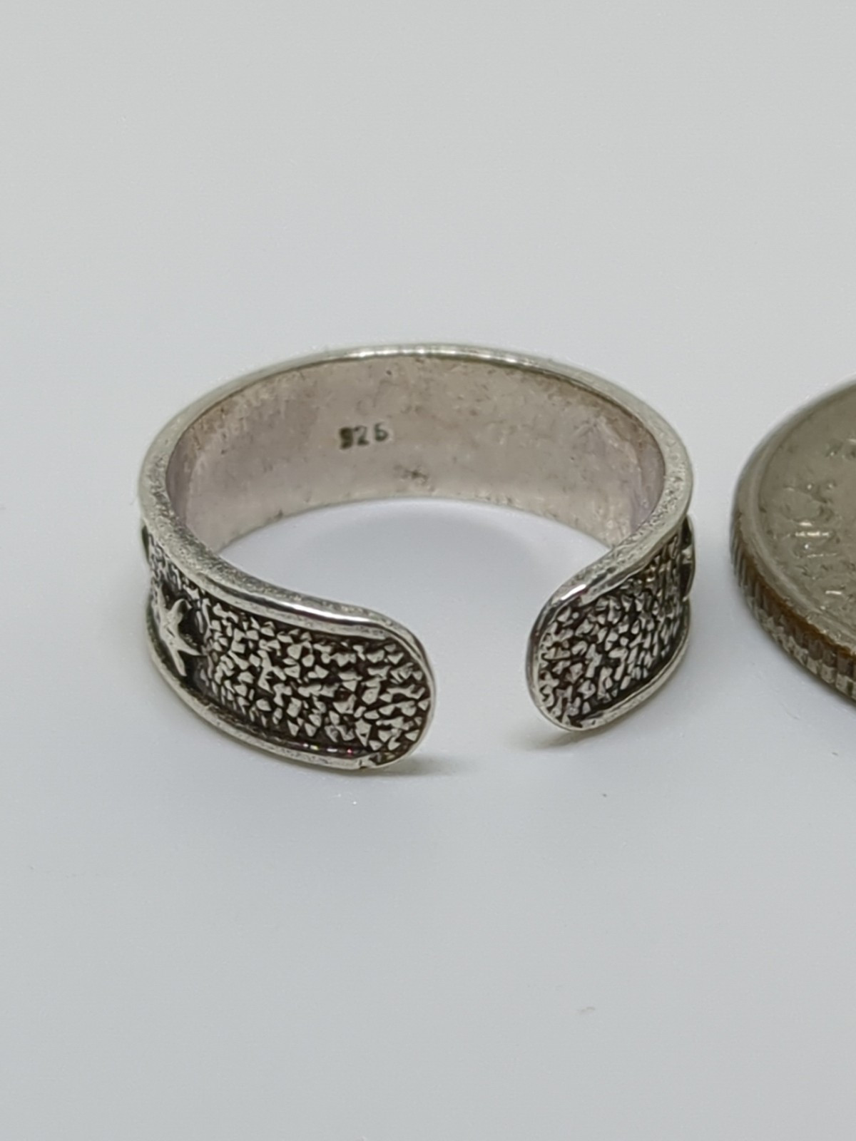 Sterling Silver 925 Sun Stars Toe Ring Size 3