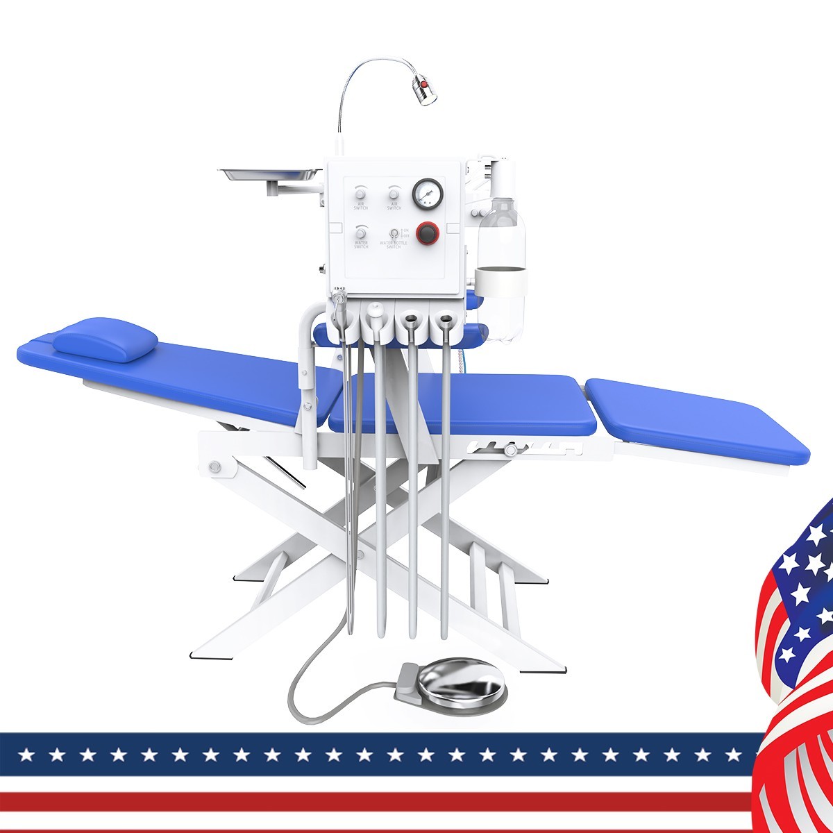 Portable Dental Delivery Unit Case Air Compressor Syringe/Portable Folding Chair