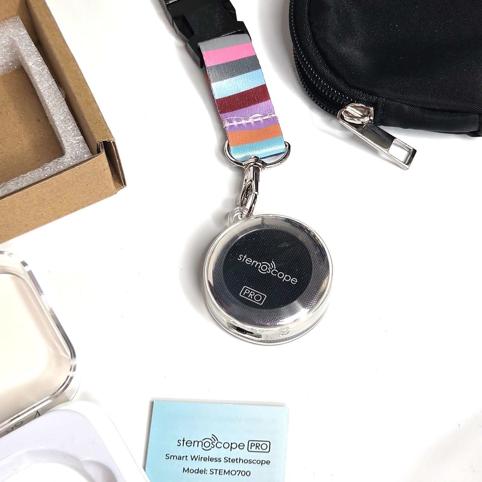 Stemoscope Pro Smart Wireless Stethoscope STEM0700 NEW + Case Bluetooth w/ App