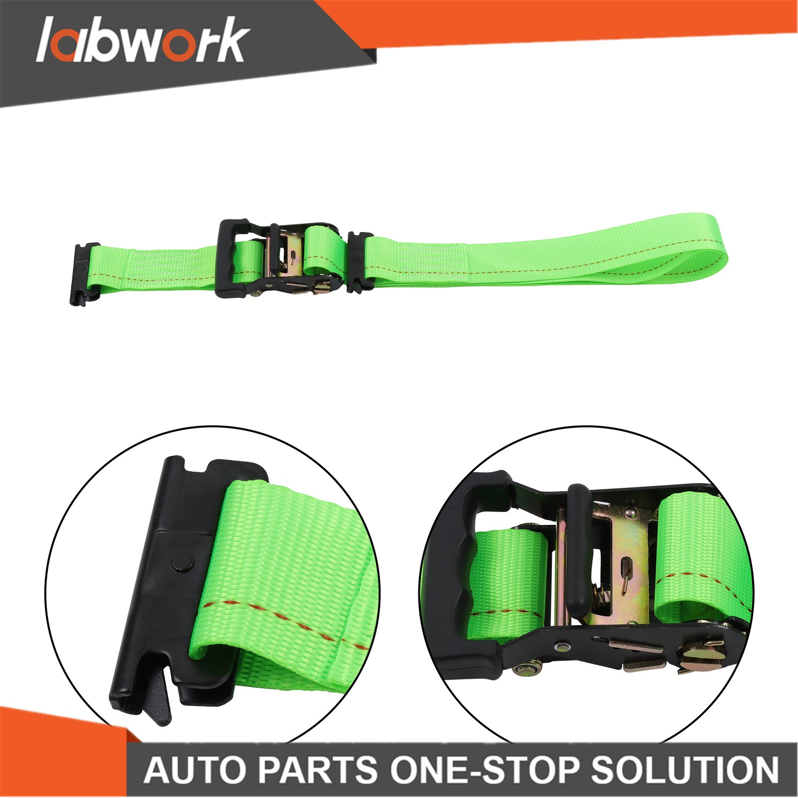 Labwork Heavy Duty Wheel Chock Tie Down Straps Set (4PK) For ATV UTV
