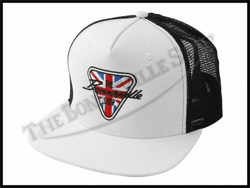 The Bonneville Shop Patent Plate Logo Black and White Trucker Hat PN# TBS-HAT02